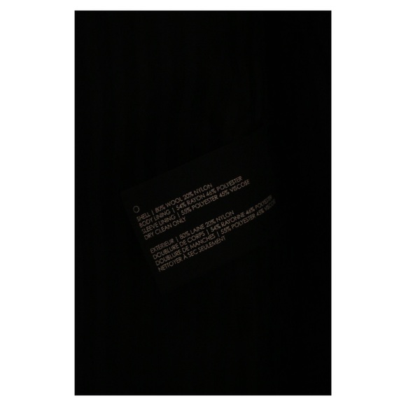 Black Wool Nylon Double Breasted Cropped Coat - Picture 7 of 8